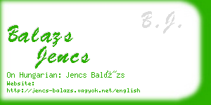 balazs jencs business card